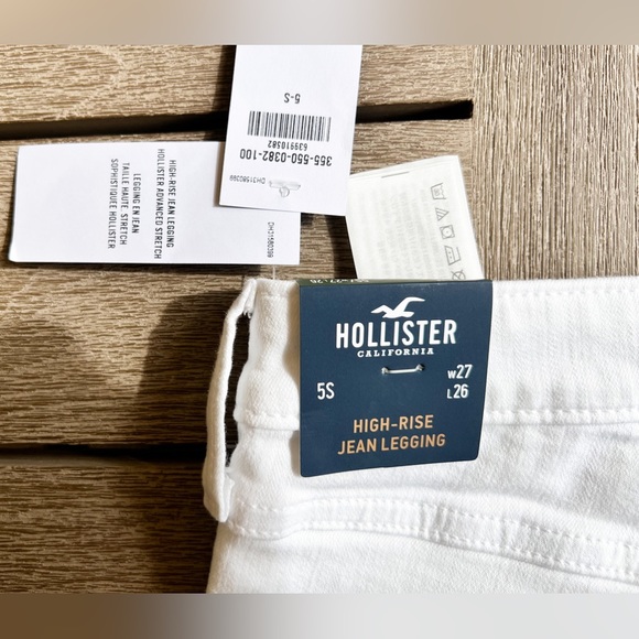 Hollister NWT white high rise jean legging size 5S - Picture 6 of 7